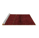 Sideview of Machine Washable Abstract Brown Contemporary Rug, wshcon1511brn