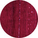 Round Abstract Pink Contemporary Rug, con1511pnk