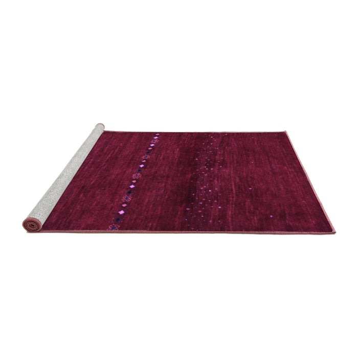 Sideview of Machine Washable Abstract Purple Contemporary Area Rugs, wshcon1511pur