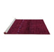 Sideview of Machine Washable Abstract Purple Contemporary Area Rugs, wshcon1511pur