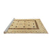 Serging Thickness of Machine Washable Contemporary Metallic Gold Rug, wshcon1512