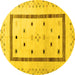 Round Solid Yellow Modern Rug, con1512yw