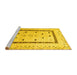 Sideview of Machine Washable Solid Yellow Modern Rug, wshcon1512yw