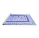 Sideview of Machine Washable Solid Blue Modern Rug, wshcon1512blu