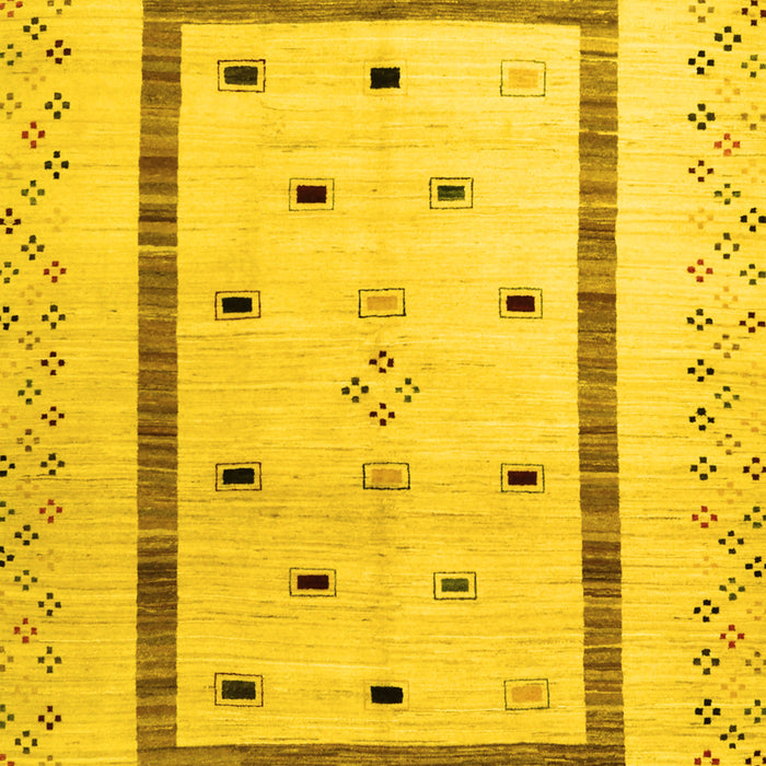 Machine Washable Solid Yellow Modern Rug, wshcon1512yw