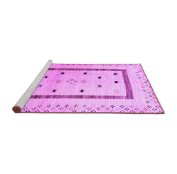 Sideview of Machine Washable Solid Purple Modern Area Rugs, wshcon1512pur