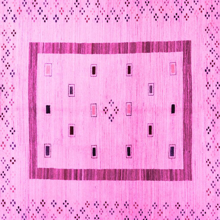 Square Machine Washable Solid Pink Modern Rug, wshcon1512pnk