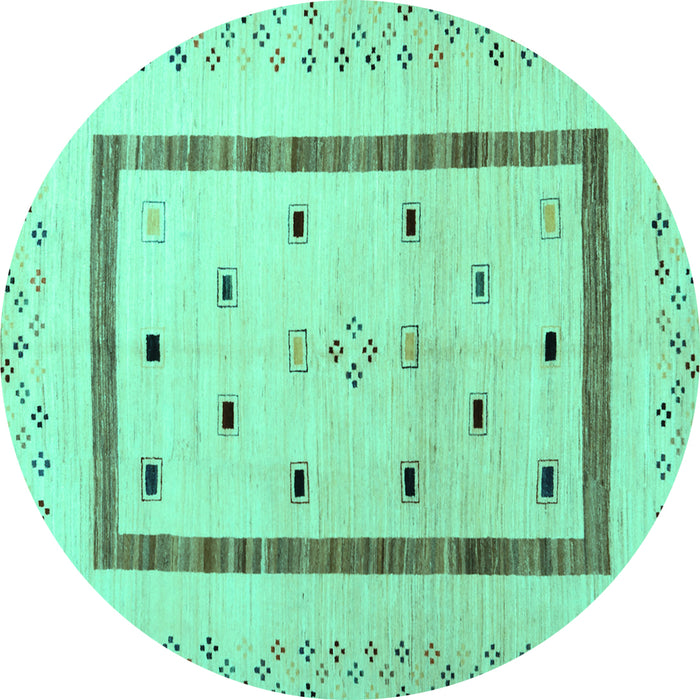 Round Solid Turquoise Modern Rug, con1512turq