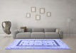 Machine Washable Solid Blue Modern Rug in a Living Room, wshcon1512blu