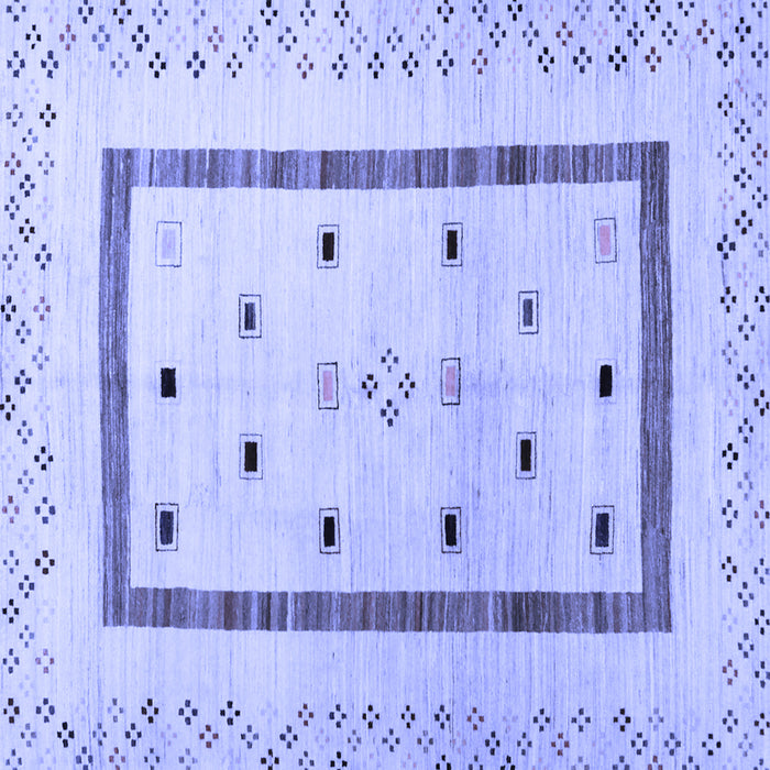 Square Machine Washable Solid Blue Modern Rug, wshcon1512blu