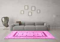 Machine Washable Solid Pink Modern Rug, wshcon1512pnk