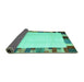 Sideview of Solid Turquoise Modern Rug, con1513turq