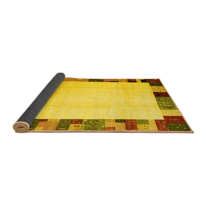 Sideview of Solid Yellow Modern Rug, con1513yw