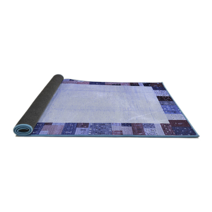 Sideview of Solid Blue Modern Rug, con1513blu