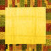 Square Machine Washable Solid Yellow Modern Rug, wshcon1513yw