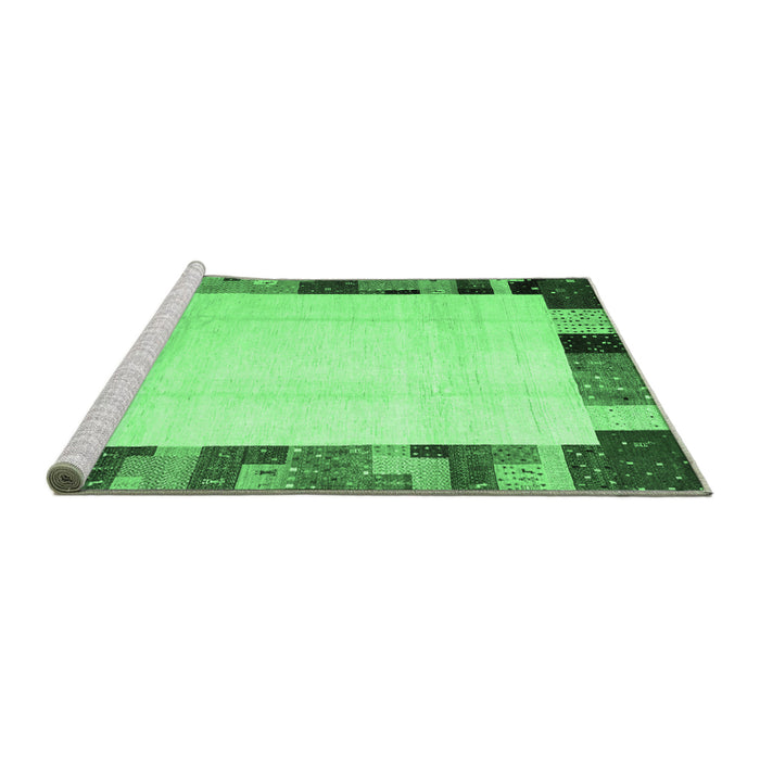 Sideview of Machine Washable Solid Emerald Green Modern Area Rugs, wshcon1513emgrn