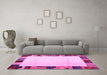 Machine Washable Solid Pink Modern Rug in a Living Room, wshcon1513pnk