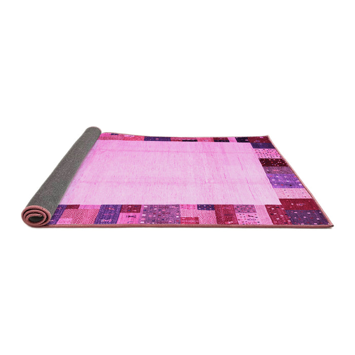 Sideview of Solid Pink Modern Rug, con1513pnk