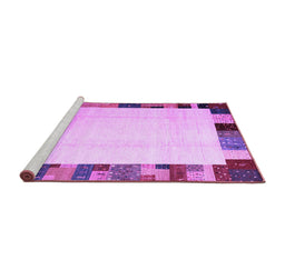 Sideview of Machine Washable Solid Purple Modern Area Rugs, wshcon1513pur