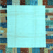 Square Machine Washable Solid Light Blue Modern Rug, wshcon1513lblu