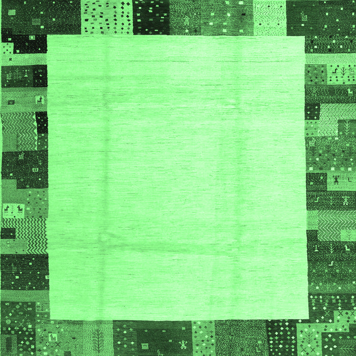 Square Solid Emerald Green Modern Rug, con1513emgrn