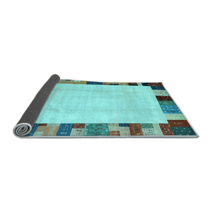 Sideview of Solid Light Blue Modern Rug, con1513lblu