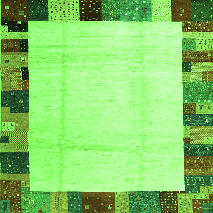 Serging Thickness of Solid Green Modern Rug, con1513grn