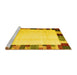 Sideview of Machine Washable Solid Yellow Modern Rug, wshcon1513yw