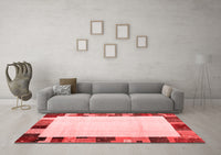 Machine Washable Solid Red Modern Rug, wshcon1513red