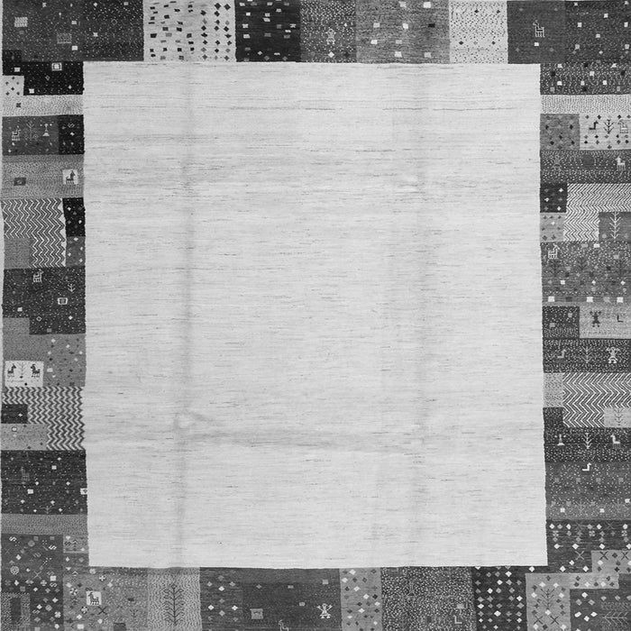 Round Machine Washable Solid Gray Modern Rug, wshcon1513gry