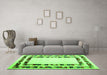 Machine Washable Solid Green Modern Area Rugs in a Living Room,, wshcon1514grn
