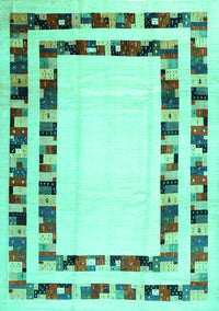 Solid Turquoise Modern Rug, con1514turq