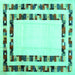 Square Solid Turquoise Modern Rug, con1514turq