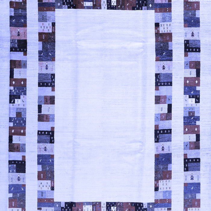 Machine Washable Solid Blue Modern Rug, wshcon1514blu