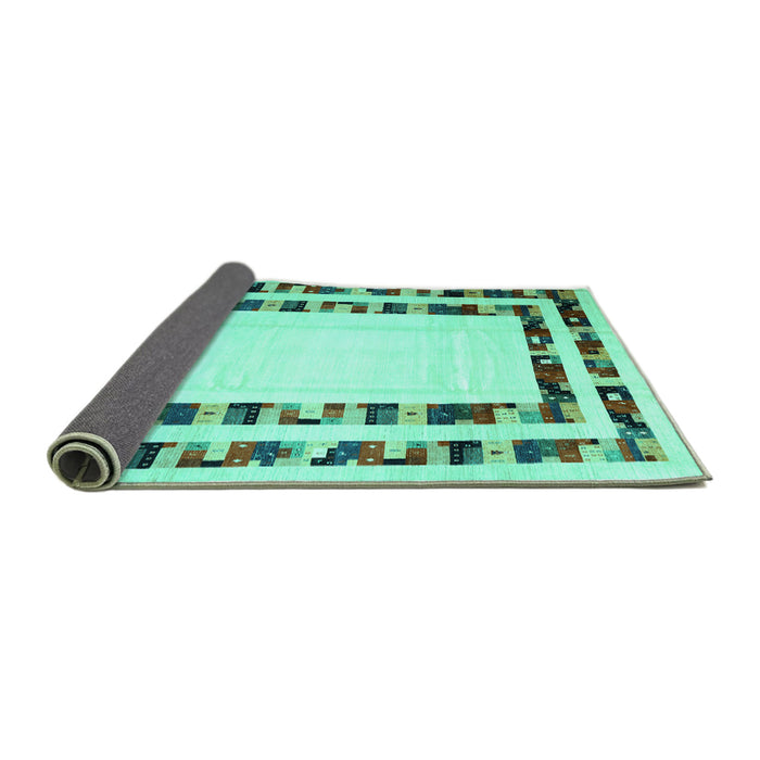 Sideview of Solid Turquoise Modern Rug, con1514turq