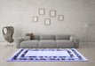 Machine Washable Solid Blue Modern Rug in a Living Room, wshcon1514blu