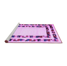 Sideview of Machine Washable Solid Purple Modern Area Rugs, wshcon1514pur