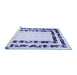 Sideview of Machine Washable Solid Blue Modern Rug, wshcon1514blu