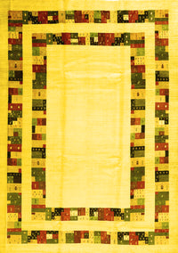 Solid Yellow Modern Rug, con1514yw