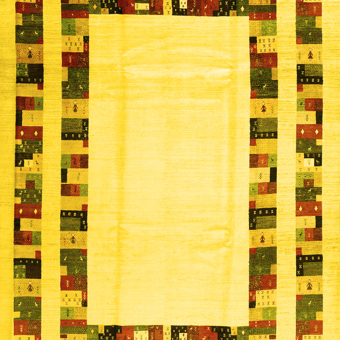 Solid Yellow Modern Rug, con1514yw