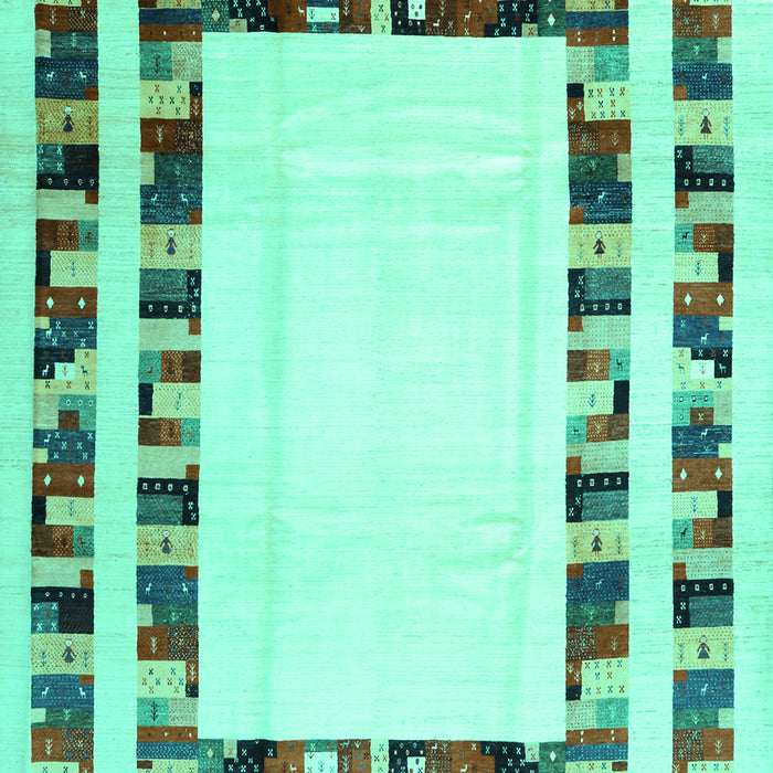 Machine Washable Solid Turquoise Modern Area Rugs, wshcon1514turq