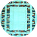 Round Solid Light Blue Modern Rug, con1514lblu