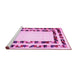 Sideview of Machine Washable Solid Pink Modern Rug, wshcon1514pnk