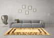 Machine Washable Solid Brown Modern Rug in a Living Room,, wshcon1514brn