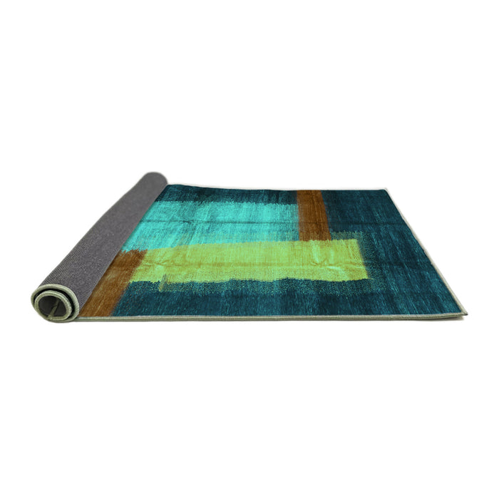 Sideview of Abstract Turquoise Contemporary Rug, con1515turq