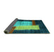 Sideview of Abstract Turquoise Contemporary Rug, con1515turq