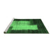 Sideview of Machine Washable Abstract Emerald Green Contemporary Area Rugs, wshcon1515emgrn