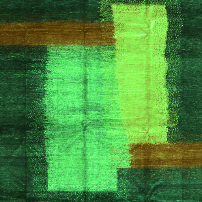 Serging Thickness of Machine Washable Abstract Green Contemporary Area Rugs, wshcon1515grn