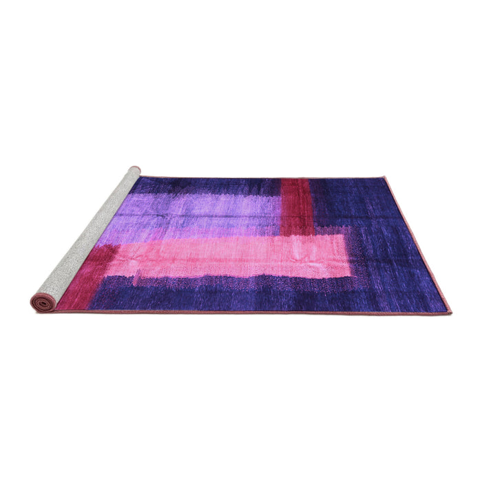 Sideview of Machine Washable Abstract Purple Contemporary Area Rugs, wshcon1515pur