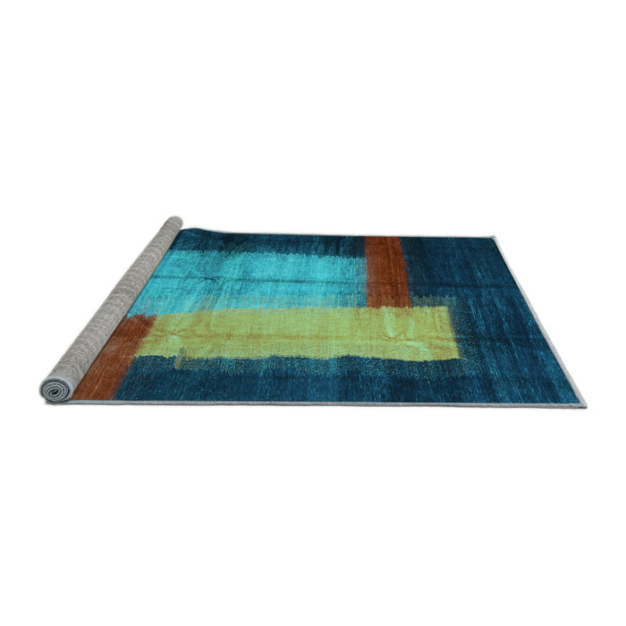 Sideview of Machine Washable Abstract Light Blue Contemporary Rug, wshcon1515lblu